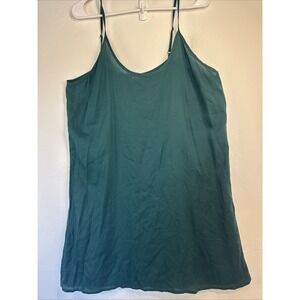 Hunter Green Slip Dress Adjustable Straps Size M Y2K 90s Vintage Mini Sundress